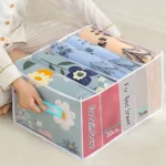 Capa de colcha de grande capacidade, armazenamento com 5 grades, lençol, jaqueta, toalha de banho, organizador, compartimento de malha, economiza espaço, caixa de armazenamento - Imagen 5