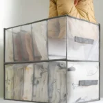 Capa de colcha de grande capacidade, armazenamento com 5 grades, lençol, jaqueta, toalha de banho, organizador, compartimento de malha, economiza espaço, caixa de armazenamento