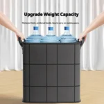 Caixas de Armazenamento Pretas Dobráveis, Organizadores Grandes Empilháveis para Roupas e Cobertores, Caixas de Mudança Reforçadas que Economizam Espaço - Imagen 5