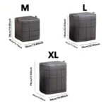 Caixas de Armazenamento Pretas Dobráveis, Organizadores Grandes Empilháveis para Roupas e Cobertores, Caixas de Mudança Reforçadas que Economizam Espaço - Imagen 3