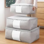 Sacos de armazenamento dobráveis para roupas não-tecido organizador de roupas guarda-roupa organizador para travesseiro colcha cobertor armazenamento - Imagen 2