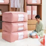 Sacos de armazenamento dobráveis para roupas não-tecido organizador de roupas guarda-roupa organizador para travesseiro colcha cobertor armazenamento - Imagen 4